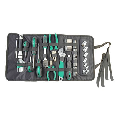 Mannesmann Brüder Mannesmann Tool Roll Bag 65 Pieces Black 9.4 L x 31.3 H x 13.2 W (cm)
