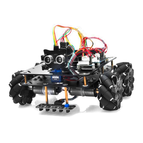 OSOYOO Omni-directinal Mecanum Wheels Robotic Car Kit for Arduino Mega2560 Metal Chassis DC Motor DIY STEM Remote Controlled Educational Mechanical DIY Coding for Teens Adult