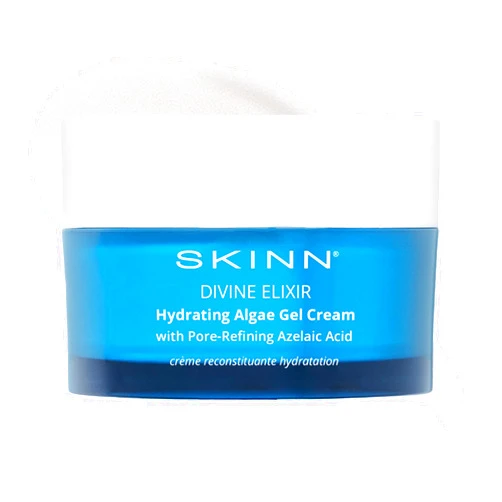SKINN Moisturizer for Dry Skin, Divine Elixir Hydrating Algae Gel Cream (1.7 Fl Oz) - Gel Moisturizer for Face & Body That Hydrates & Exfoliates Skin While Plumping Appearance - Help Reduce Fine Lines