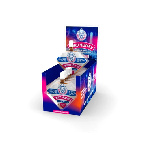 Deli Bal Mad Buzz Honey 12-Pack Retail Display Boxes - Mad Honey Wholesale and Distribution
