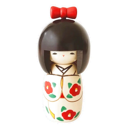 NOREN Usaburo Modern Japanese Kokeshi Doll (Ribbon), Made in Japan, Collectible Figurines, Traditional Crafts, Girl in Kimono