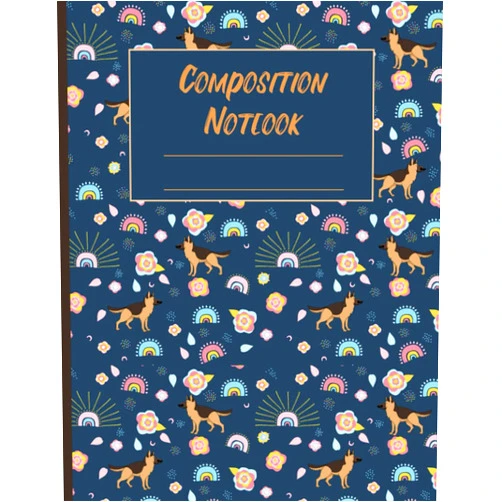 Ksar Salah German Shepherd Composition Notebook: Dogs Wide Ruled Paper Notebook Journal Workbook for Girls Kids Teens Student for back to School and Home