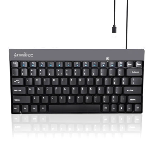 Perixx PERIBOARD-422 Wired USB-C Mini Keyboard, USB Type C Connector, Black, US English Layout