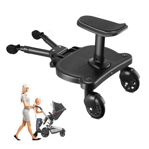 Naniruok Universal Stroller Board with Detachable Seat, 2 in 1 Buggy Board Suitable for Most Brands of Strollers, Holds Children Up to 55 lbs
