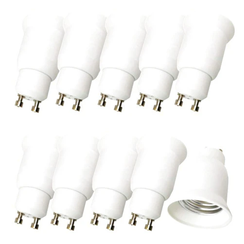 DZYDZR 10pcs GU10 to E26/E27 Edison Base Lamp Bulbs Sockets Adapter Converter Flame Retardant Material Used for Less Than 60W LED Lamp