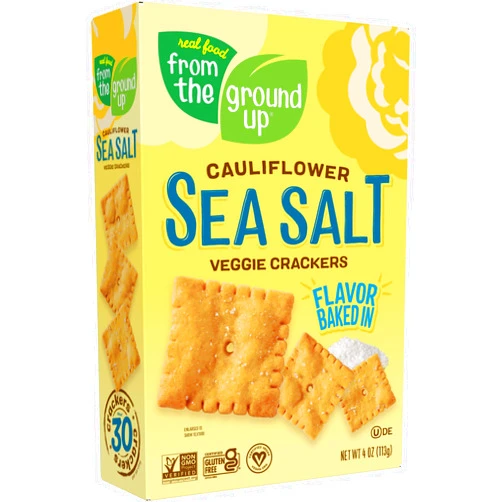 Real Food From the Ground Up Cauliflower Sea Salt Crackers (Pack of 6)