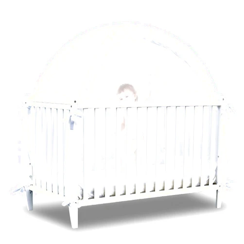 Tupi Baby Crib Tent Safety Net to Keep Baby in, Pop Up Crib Tent Canopy Keep Baby from Climbing Out, Mosquito Net for Baby Crib, Ultra Stable Frame, Durable Strong Self-Locking Zipper, White