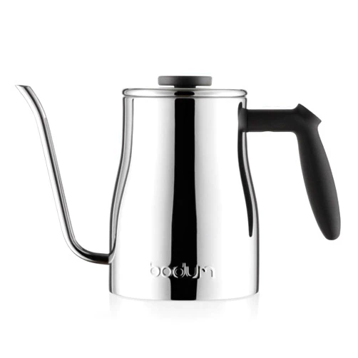 Bodum 34 oz Bistro Gooseneck Electric Water Kettle, Pour Over Coffee & Tea, Temperature Control, Polished Stainless Steel