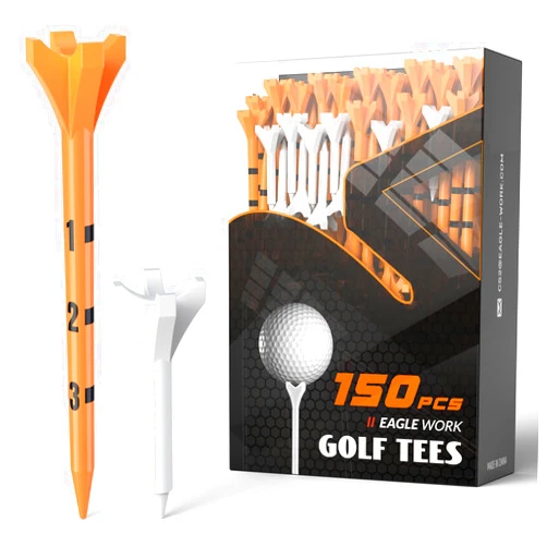 EAGLE WORK Professional 150 Pack Plastic Golf Tees (3-1/4