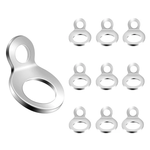 CZC AUTO Stainless Steel Tie Down Anchors Hooks 10 Pack, Tie Down Strap Rings, Suitable for Tie Down Attachment Points of Truck, Camper, Trailer, Truck Bed, Motorcycle, Dirtbike, Silver