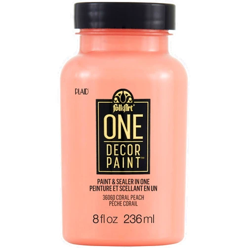 FolkArt 36060 One Décor Paint, 8 oz, Coral Peach, 8 Fl Oz (Pack of 1)