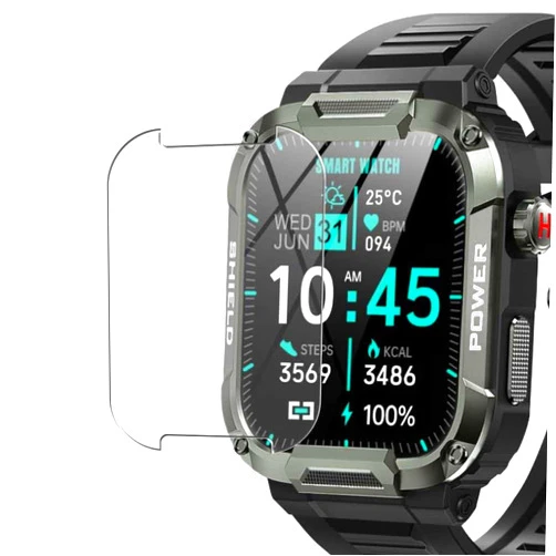 Film for Jireausty MK66 1.85 smart watch [3 Pack] Synvy Screen Protector Film, compatible with Jireausty MK66 1.85