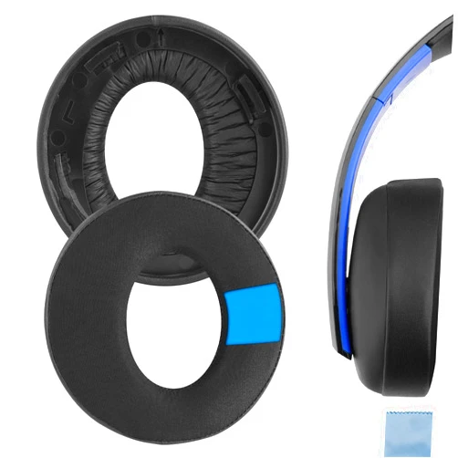 Geekria Sport Cooling Gel Replacement Ear Pads for Sony Playstation Gold Wireless Stereo CECHYA-0083 Headphones Ear Cushions, Headset Earpads, Ear Cups Cover Repair Parts (Black)
