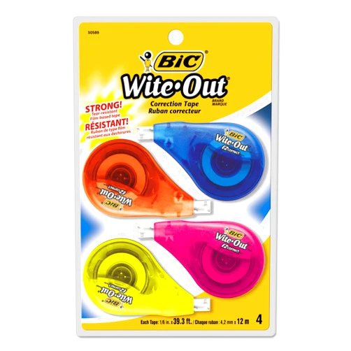 BIC White-Out Brand EZ Correct Correction Tape, 4 Count