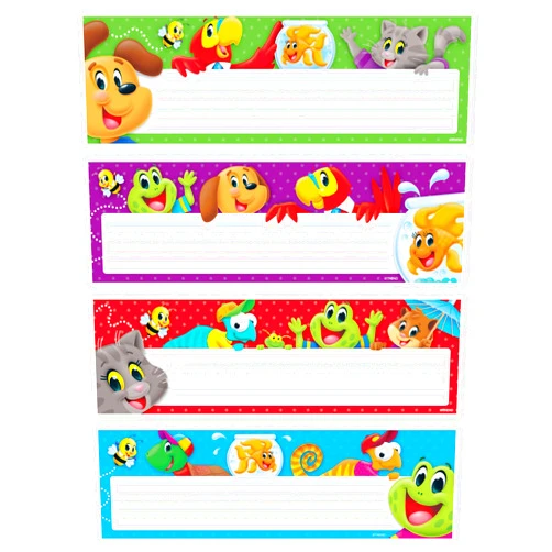 TREND enterprises, Inc. T-69958 Playtime Pals Desk Toppers Name Plates VAR.Pk, 32 ct