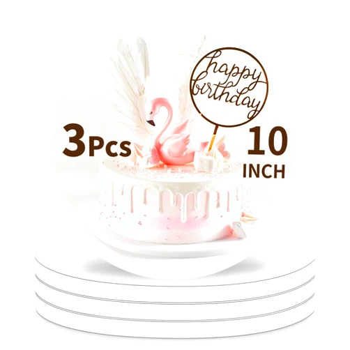 NIUBIER Cake Drums 10 Inch Round, 3 Pack Cake Boards 10 Inch, 1/2