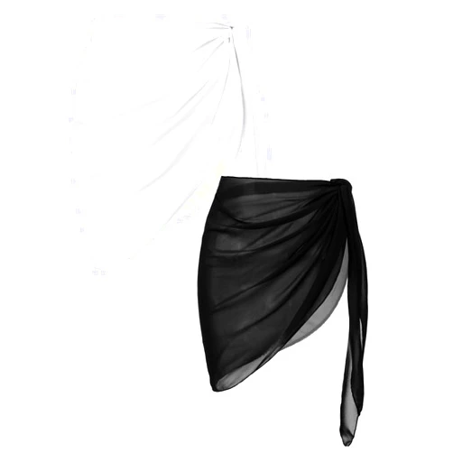 Ekouaer 2 Pieces Women Beach Sarongs Sheer Cover Ups Chiffon Bikini Wrap Skirt for Swimwear S-XXL