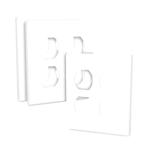 Bates Choice Bates- Screwless Double Duplex Outlet Covers, 3 Pack, White, 2 Gang Screwless Wall Plate Cover, Double Outlet Cover Plate, Outlet Covers Wall Plate, Electrical Outlet Cover Plates Wall Outlet Cover