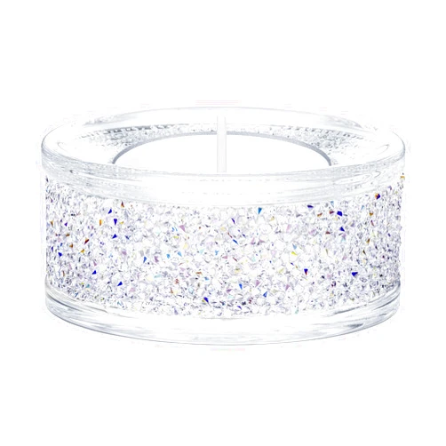 SWAROVSKI Shimmer Tea Light Holder, Candle Holder with Clear Swarovski Crystals Featuring an Aurora Borealis Effect Part of The Swarovski Shimmer Collection