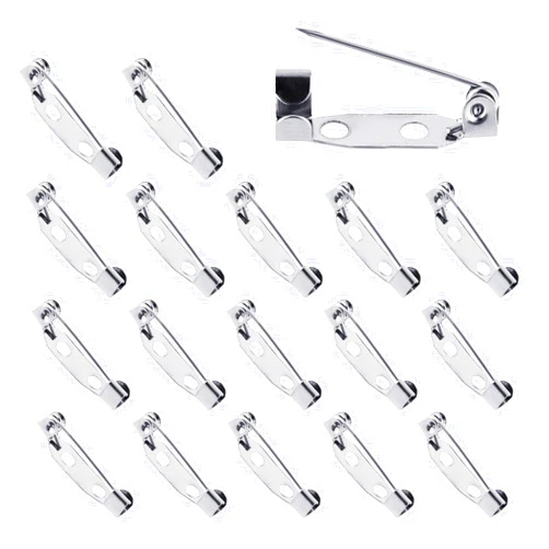 Teaaha 120PCS Pins Backs Safety Clasp, Safety pins Locking Pins Backs Silver Brooch Clasp Pins, Bar Jewelry Pins, Safety Catch Brooch Badge Bar Pins for Crafts DIY Jewelry Bar Pin Backs (25mm) (120)