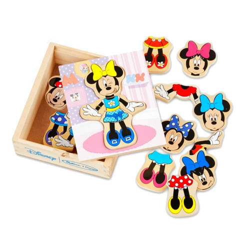 Melissa & Doug Disney Minnie Mouse Mix and Match Dress-Up Wooden Play Set (18 pcs)