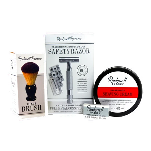 Rockwell Razors 6C Shave Kit, Gunmetal. Includes 4-Month Supply of Rockwell Swedish Stainless Steel Blades