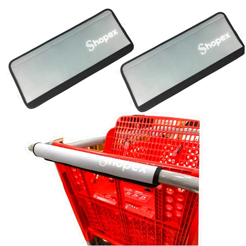 ShopexZone Shopping Cart Handle Cover by Shopex, Cover for Grocery Cart, Buggy and Trolley Handles | Safe for Adults, Babies and The Environment | Eco-Friendly and Reusable | 16 Inches Long (Grey, Pack of 2)
