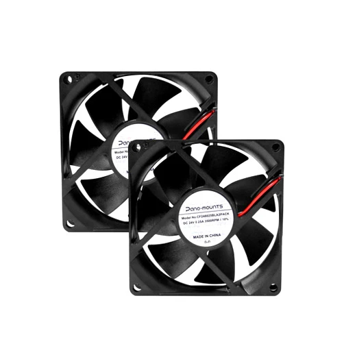 PANO-MOUNTS 80mm 24V DC Cooling Fan CF8025 High Speed 24V 80mm 25mm 2Pin PC Exhaust Muffin Fan Low Noise 3500RPM 2-Pack