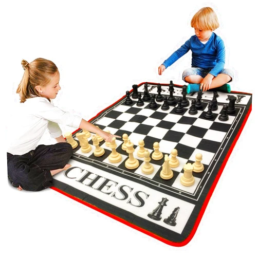 EASYGO PRODUCTS EasyGo Giant Chess Game � Indoor Outdoor Family Game � Lawn Game - 3 Feet X 4 Feet Mat� Pieces Range from 3-6 Inches Tal