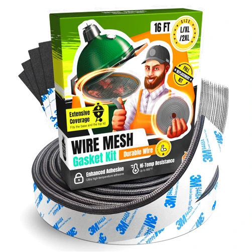 Smoker Chef Big Green Egg Gasket Replacement Large/XL/XXL - 16 FT Wire Mesh Gasket - Fiberglass BGE Gasket - Compatible with Big Green Egg - Accessories & Parts for Grill by Smoker Chef
