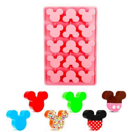 Amzocina Mouse Chocolate Molds Silicone Gummy Candy Molds 15 Cavity Non-Stick Mouse Head Molds for DIY Gummies, Candy, Chocolate, Jelly, Ice Cube, Treats