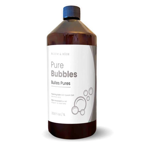 Bloom & Bōde Luxury Unscented Foaming Bath - Natural Fragrance-Free Bubble Bath with Aloe Vera and Epsom Salt - Pure Bubbles Scent (Unscented), 33.8 fl oz / 1L
