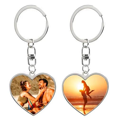 BEXOA EDC Custom Keychain with Picture - Personalized Photo Engrave Text Keychains for Women Men Boyfriend Mother's Day Gifts