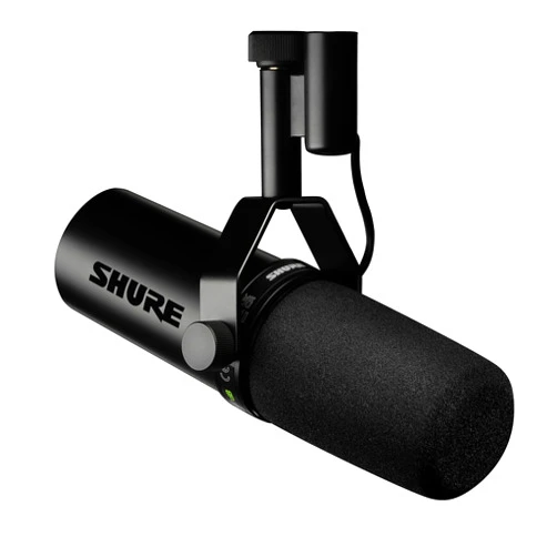 Shure SM7dB Dynamic Vocal Microphone w/Built-in Preamp for Streaming, Podcast, & Recording, Wide-Range Frequency, Warm & Smooth Sound, Rugged Construction, Detachable Windscreen - Black