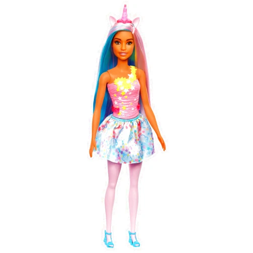 Barbie Dreamtopia Unicorn Fashion Doll with Blue & Purple Hair Wesring Removable Skirt & Accessories Including Pink Unicorn Headband & Tail