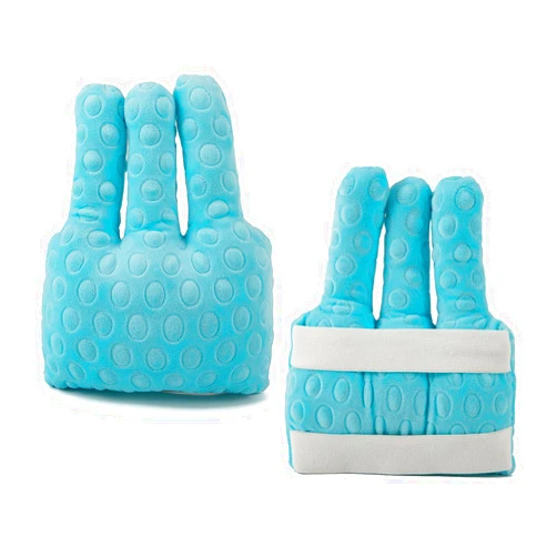 Generic Finger Separator Hand Contracture Cushion Palm Grip Hand Protector With Double Elastic Bands On Back For Finger Rehabilitation Training Aid Elderly Adult Patient Bedridden (blue)