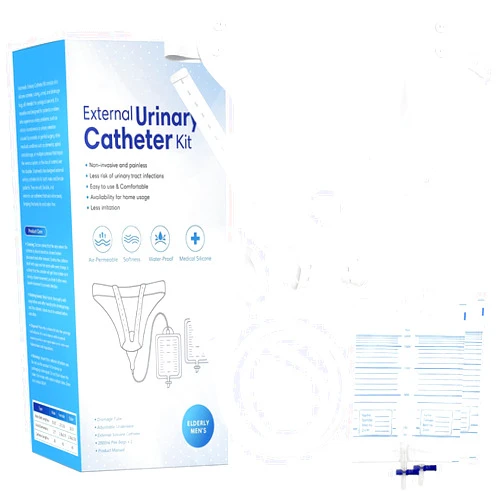 UrinMed External Catheter for Men for Home - Urine Collection System Male External Catheter - Bladder Control Devices for Men Bedridden with 2 Urine Bags (2000 ML) - Incontinence Management Kit