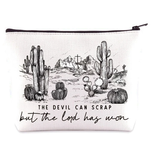WZMPA Vintage Cowboy Music Cosmetic Bag Singer Lyric Gift Singer Song Concert Makeup Zipper Pouch Bag Western Cowboy Merchandise (Lord Has)