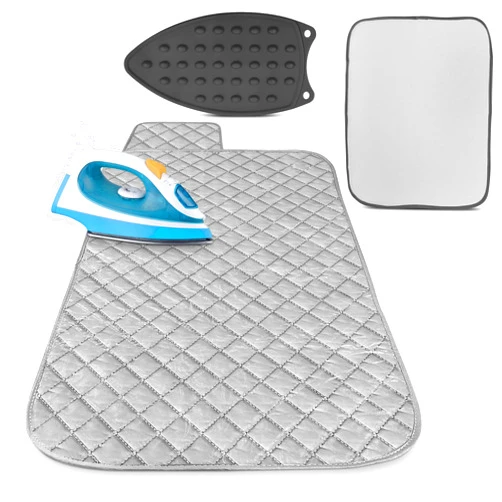 AZZORI Ironing Board Pad with Silicone Pad - Iron Board Silicone Heat Resistant Mat Flat Iron Mat Ironing Blanket Portable Ironing Board Iron Pad Heat Press Mat - Ironing Mat for Table Top Iron Rest Pad