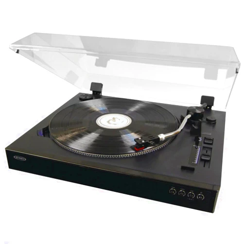Jensen Turntable with Built in Speaker Black (JTA-470)