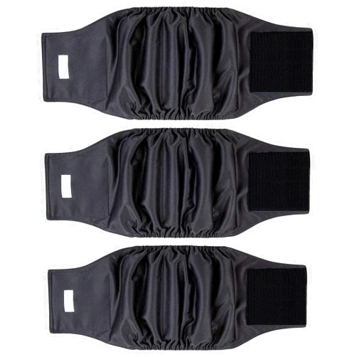 Paw Legend Washable Dog Belly Band Wrap Diapers for Male Dog | High Absorbing Puppy & Doggy Diapers Male (3 Pack,Black,Black,Black,Small)