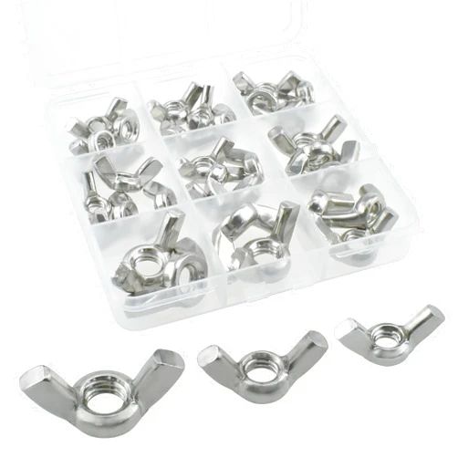 ZIUZI 3 Sizes Wing Nuts Assorted Kit, 1/4