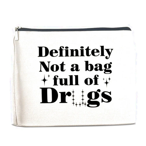 FYDHQSS Funny Medicine Gifts Makeup Bag for Women, Humor Meds Travel Bags Medicine Spiritual Gifts Cosmetic Bag for Nurse Practitioner Patient Friends Bestie Sister Toiletry Pouch for Purse