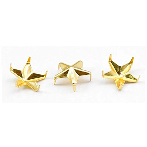 Allstarco Size 30 6MM Gold Star Nailhead 5 Prongs Non Rusting - 200 Pieces