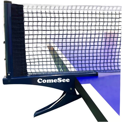 Comesee Kioos Collapsible Table Tennis Net Professional Steel Pingpong Net Clip Grip Mesh Training Competition Portable Tension Adjustable Post (Navy)