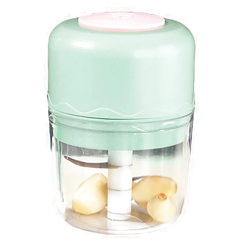 UScarmen Electric Mini Food Chopper Portable Waterproof Small Garlic Press Chopper Blender Spice Grinder Mincer Processor with USB Charging for Pepper Ginger Onion Chili Pumpkin Veggies Nuts Meat 250ML (Blue)