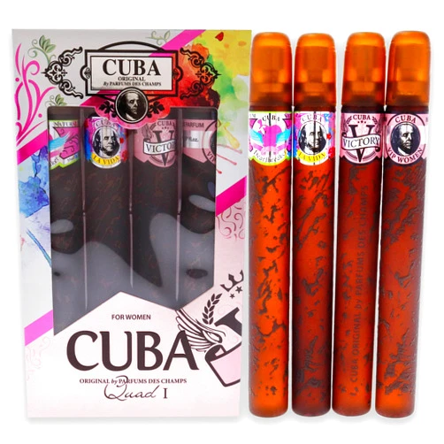 Cuba Quad I 4 Piece Set for Women Heartbreak + La Vida Victory VIP Eau De Parfum Spray 1.17 Ounce Each