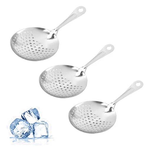 YIFARUBE 3 Pieces Julep Strainers Bar Strainer for Cocktail Drinks, 304 Stainless Steel Strainer for Drink Home Bar or Commercial Bar Use