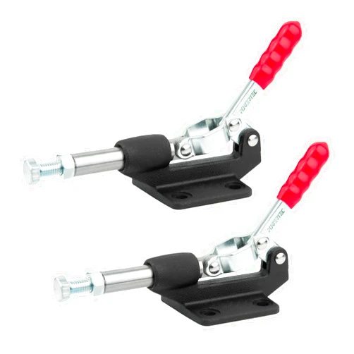 POWERTEC 2PK Toggle Clamp, 500lbs Holding Capacity, 305CM Quick Release Push/Pull Clamp for Woodworking Jigs and Fixtures, Pocket Hole Jigs, Welding, CNC (20318-P2V)