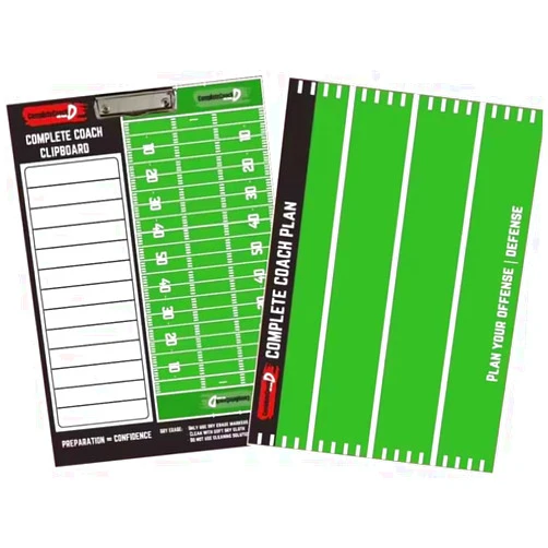 Complete Coach with Coach D Coach D's Complete Coach Flag Football or Tackle Dry Erase Clipboard - Double-Sided Coaching Marker Board to Plan Offense and Defense - Execute Your Game Plan! Bonus Whistle, Clip-on Marker, and Clip